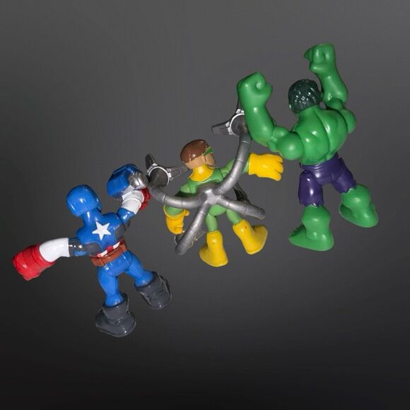 Playskool Marvel Super Hero Hulk Captain America Doc Ock Adventure Hero’s A12 - Picture 7 of 12